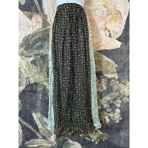 NWT Anthropologie Verb Pallavi Singhee Margot Pleated Floral Maxi Skirt Size 8 - Picture 8 of 11